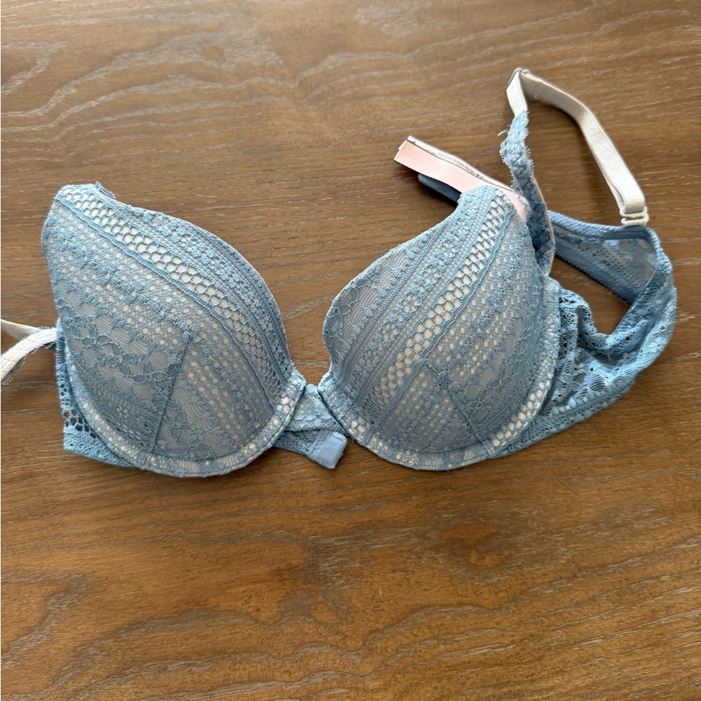 Lace Underwire Bra in Blue